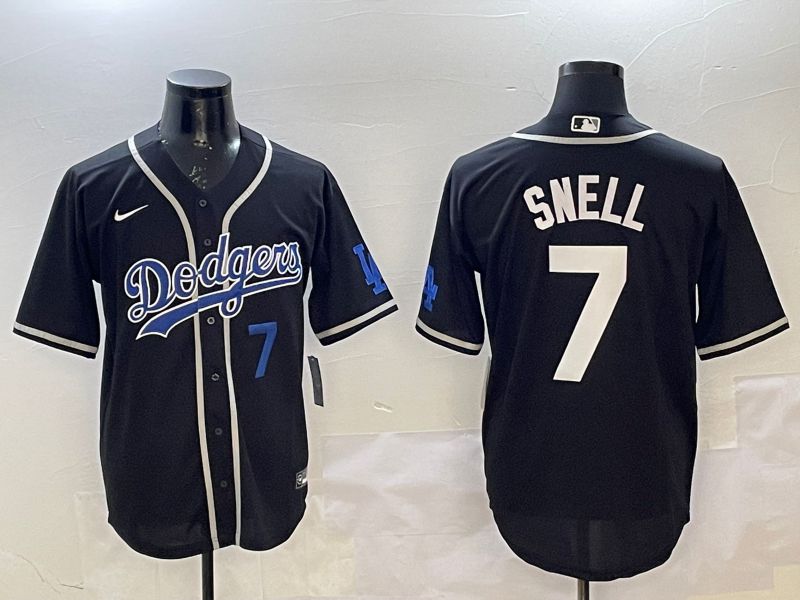 Men Los Angeles Dodgers #7 Snell Black Fashion Game 2025 Nike MLB Jersey style 8->los angeles dodgers->MLB Jersey